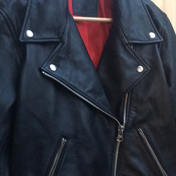 levi's women's leather moto jacket